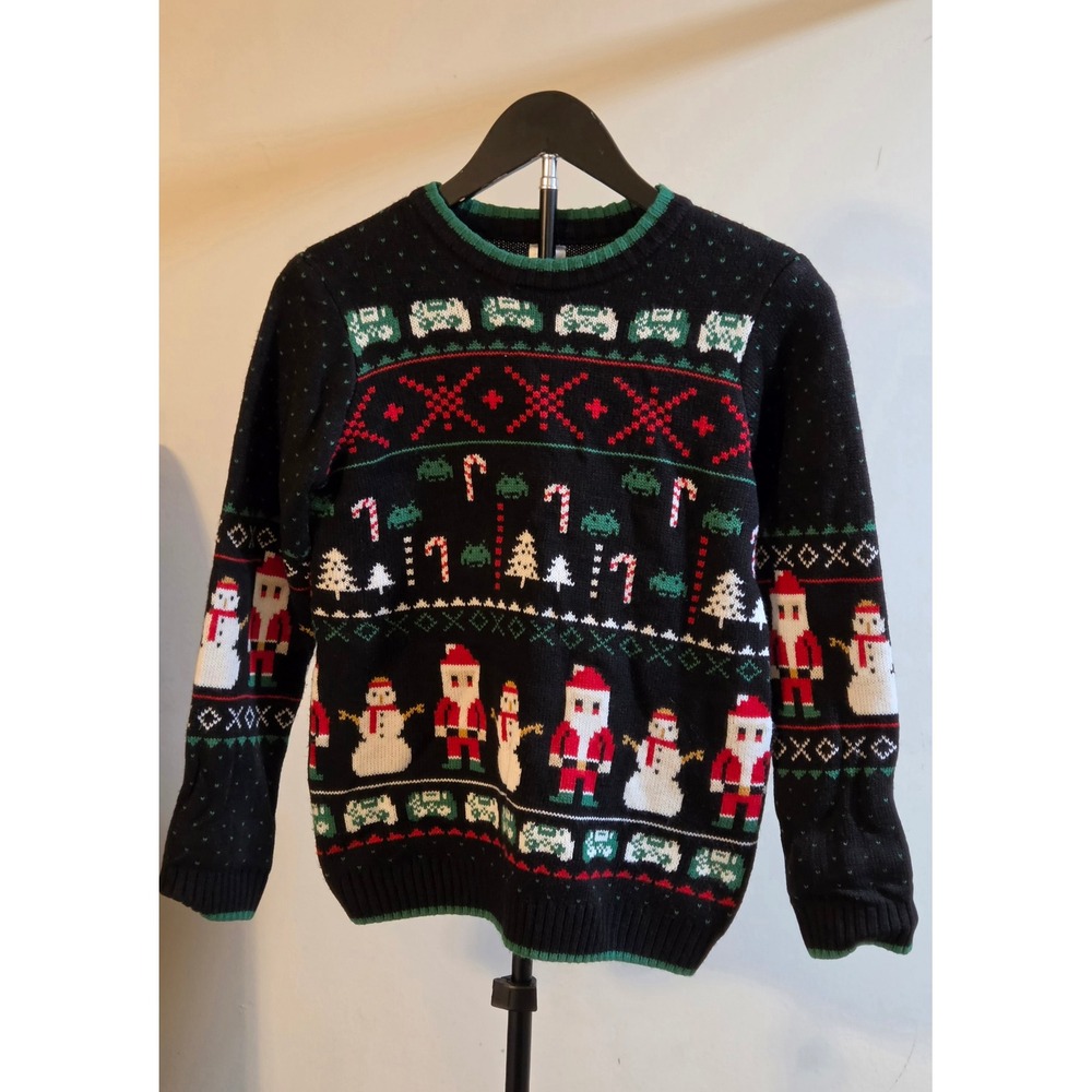 Holiday Time Gaming Sweater Youth Size Large 10-12 Black